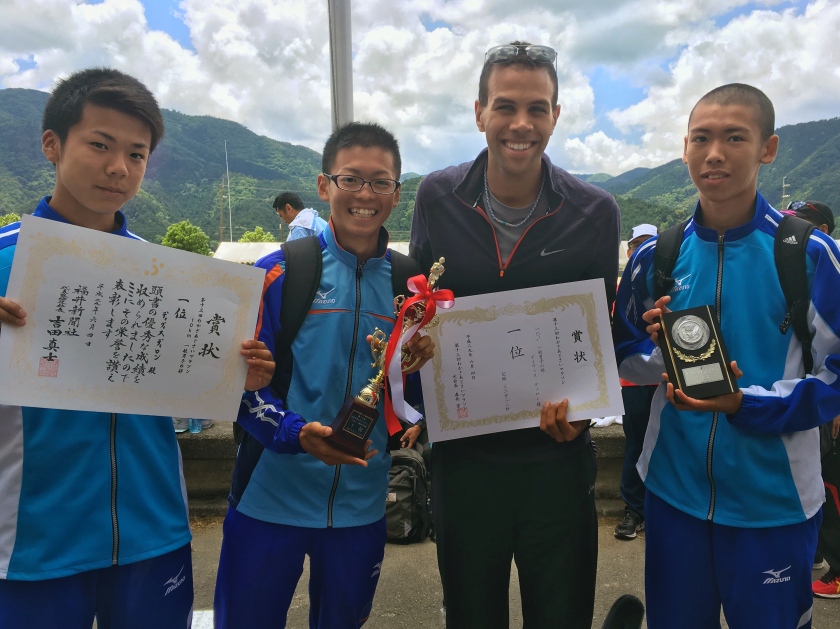 dillon with mikata high school runners and awards